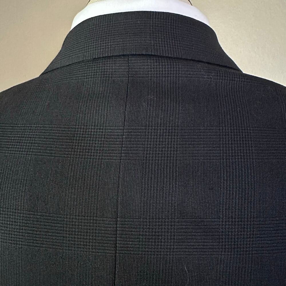 Profilo Sport Coat 42L Charcoal Glen Plaid 1 Vent 2 button Virgin wool - Picture 7 of 9